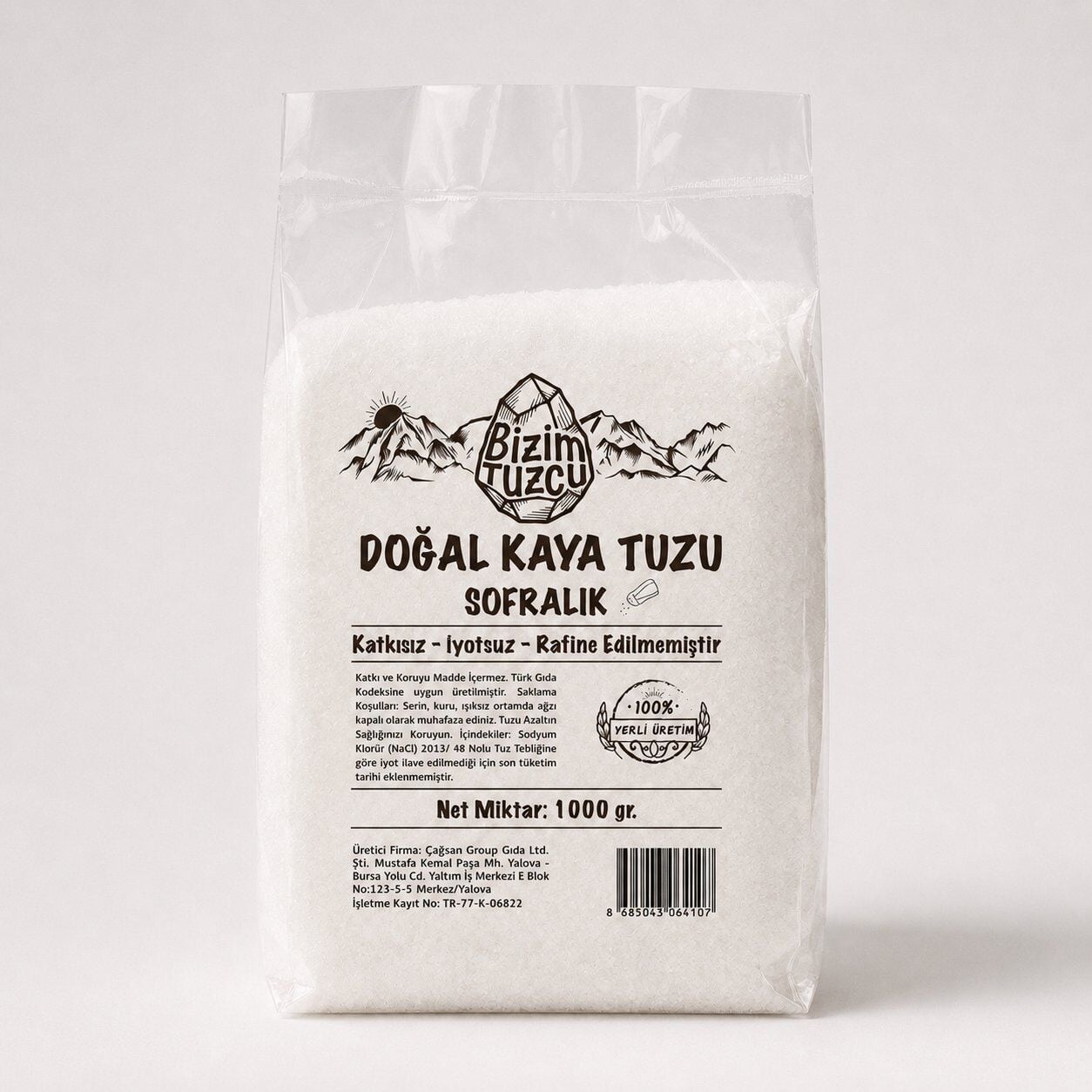 Doğal Kaya Tuzu Sofralık 1 kg