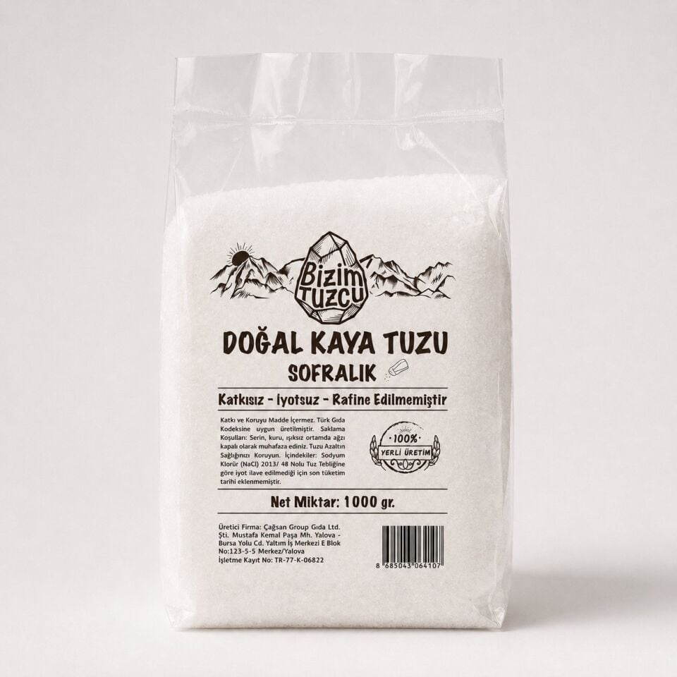 Doğal Kaya Tuzu Sofralık 1 kg